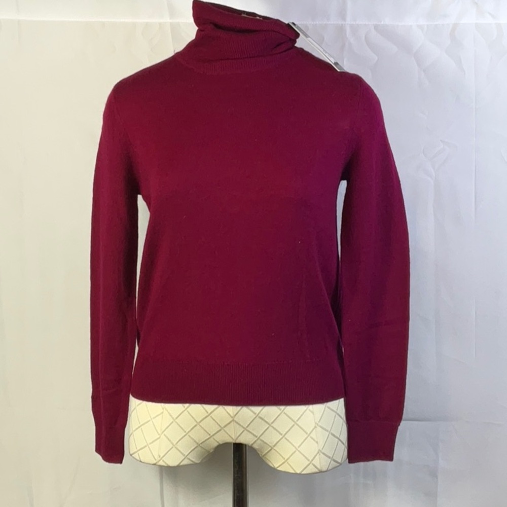 Piombo Rich Red Turtleneck Wool Sweater Size XS